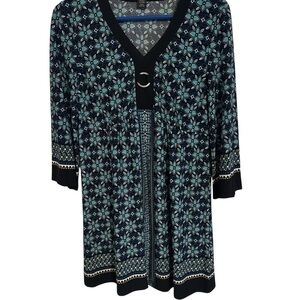 Style & Co. Black and Blue Floral Blouse